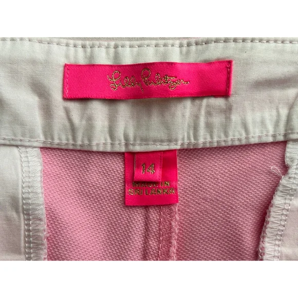 Women's Lilly Pulitzer Shorts Size 14 Pink Scalloped Hem - Picture 3 of 8